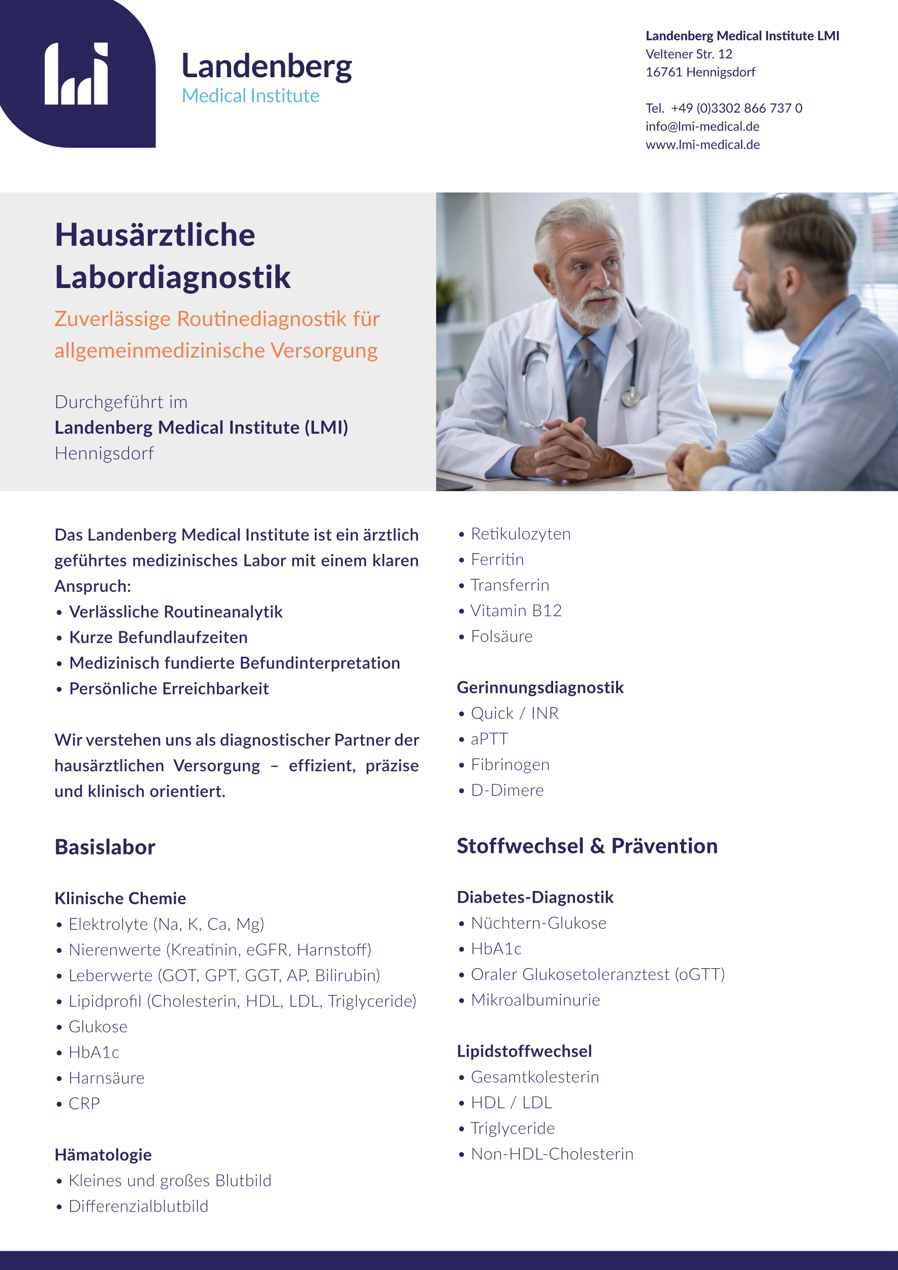 DinA4 Flyer Hausärztliche Labordiagnostik 2026 Webversion Seite 1
