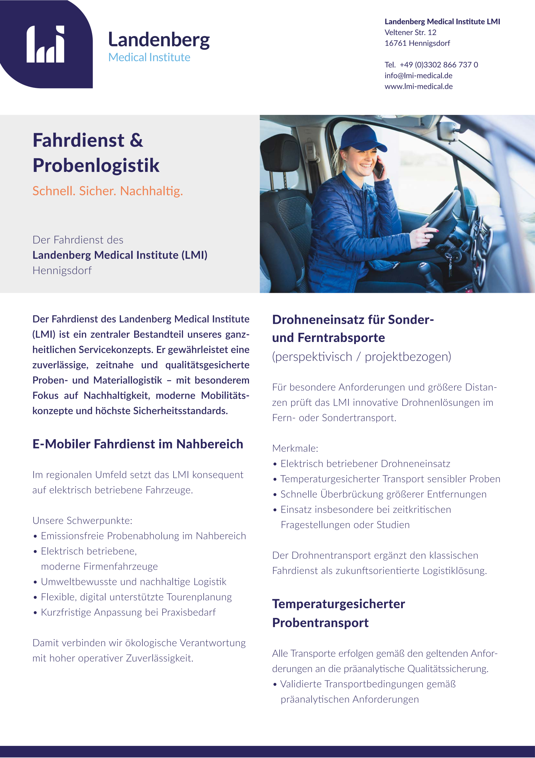 DinA4 Flyer Fahrdienst & Probenlogistik 2026 Webversion Seite 1